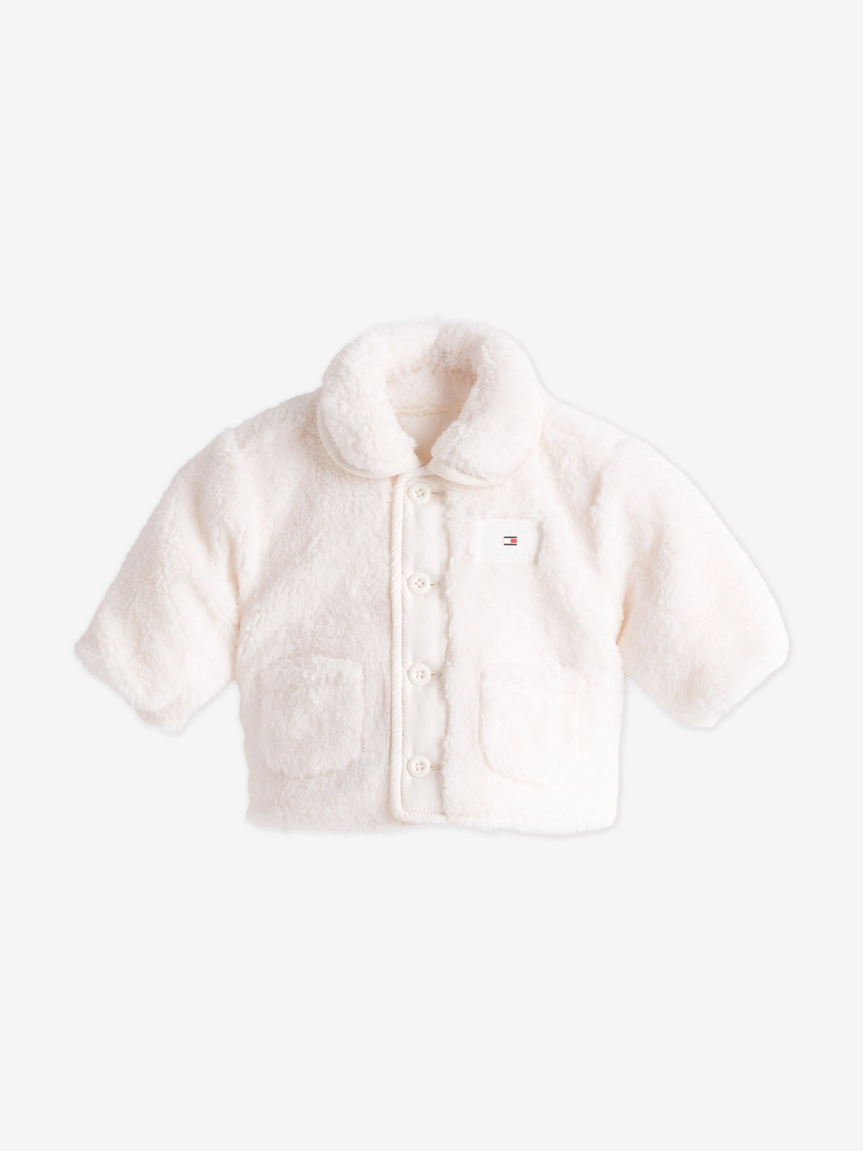 Tommy Hilfiger Baby Girls Reversible Teddy Jacket in White