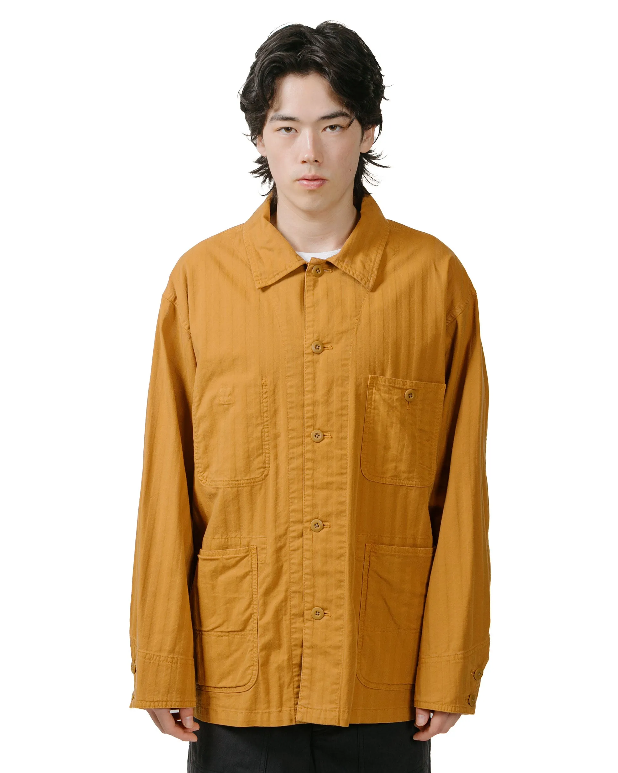 ts(s) Cover All Jacket Garment Dye Cotton/Rayon Herringbone Stretch Cloth Ocher