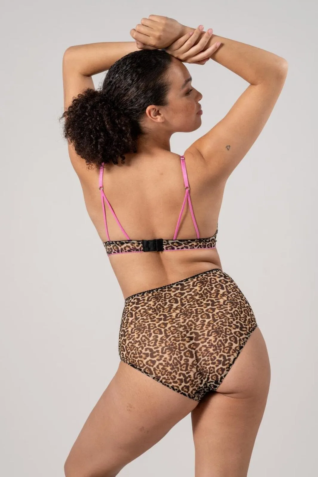 Understatement Underwear - Mesh Highwaist Briefs - Leopard