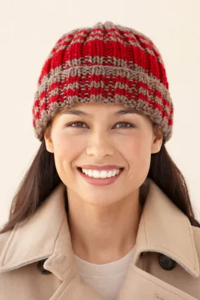 Varsity Stripe Hat And Scarf Pattern (Knit)