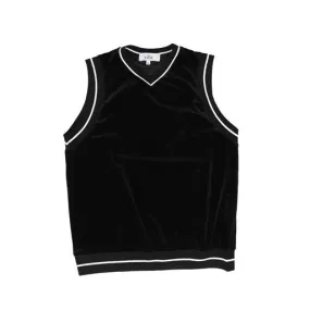 VIBE BLACK WHITE TRIM V NECK VEST [Final Sale]