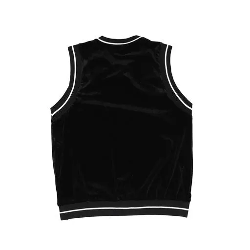 VIBE BLACK WHITE TRIM V NECK VEST [Final Sale]