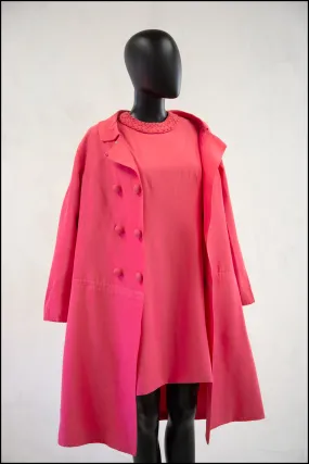 Vintage 1960s Pink Mini Dress Suit