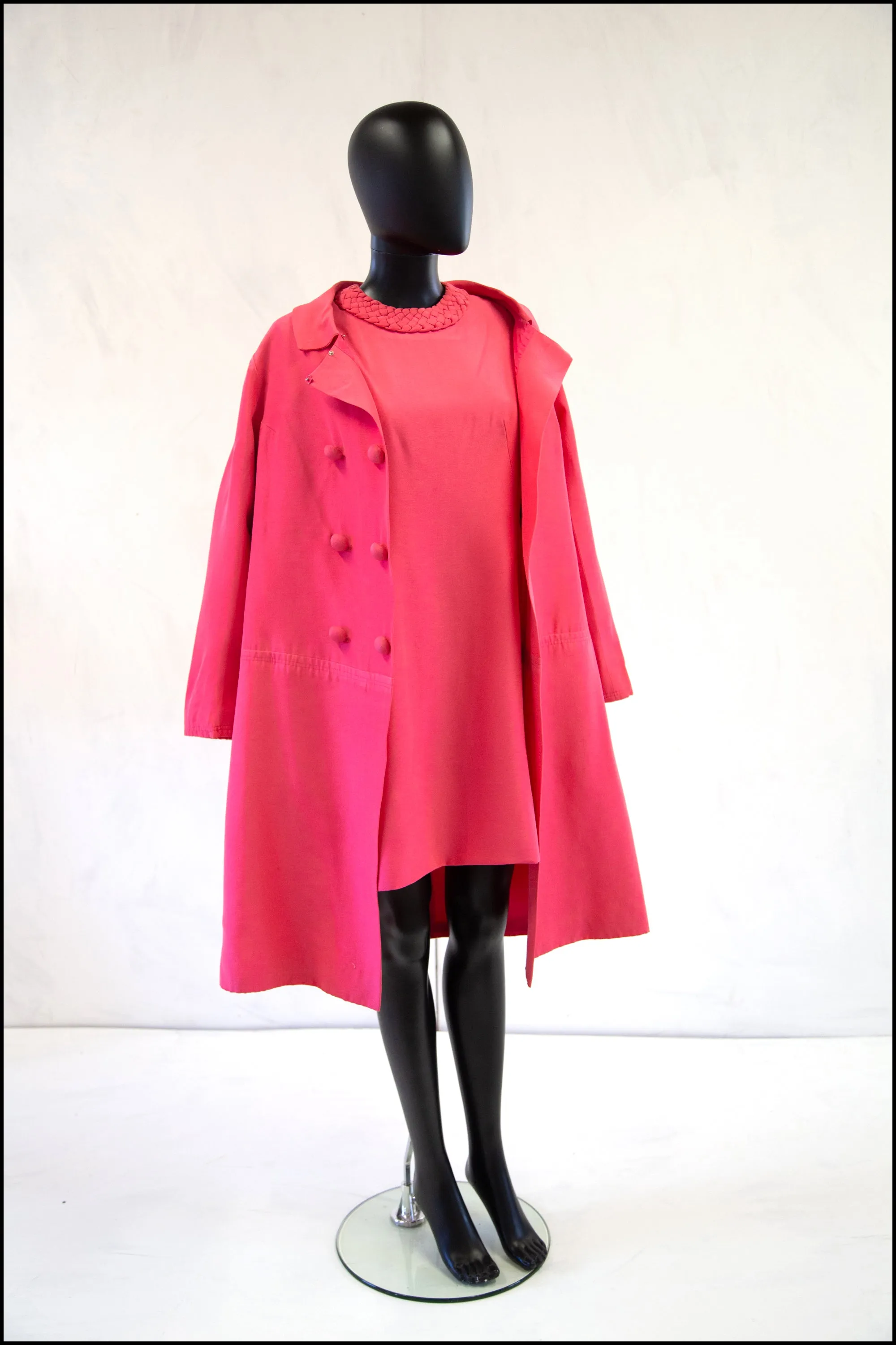 Vintage 1960s Pink Mini Dress Suit