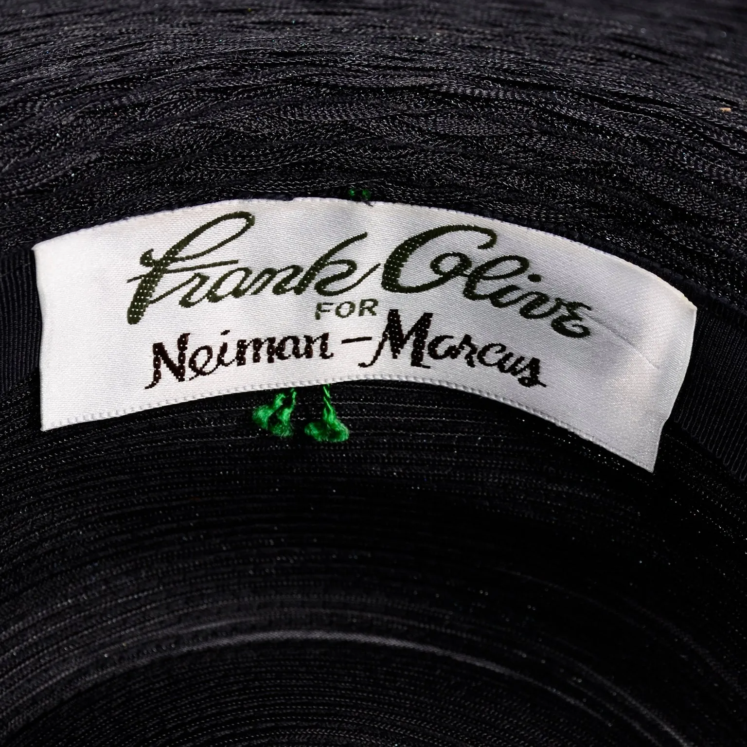 Vintage Wide Brim Black Hat from Frank Olive for Neiman Marcus