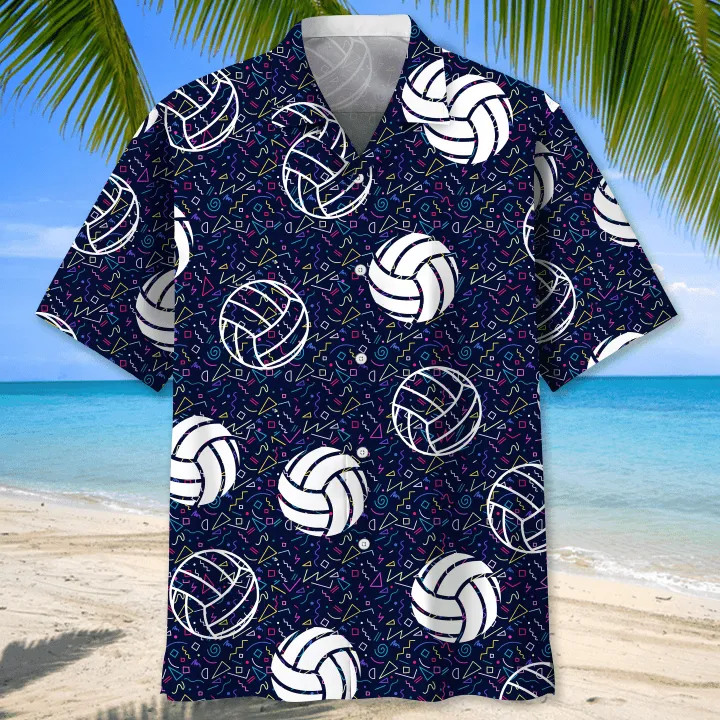 Volleyball american flag Flower Hawaiian Shirt, Volleyball Shirt,  Sports Team Group Shirts