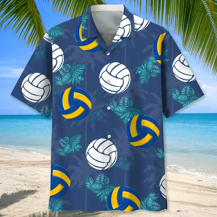 Volleyball american flag Flower Hawaiian Shirt, Volleyball Shirt,  Sports Team Group Shirts