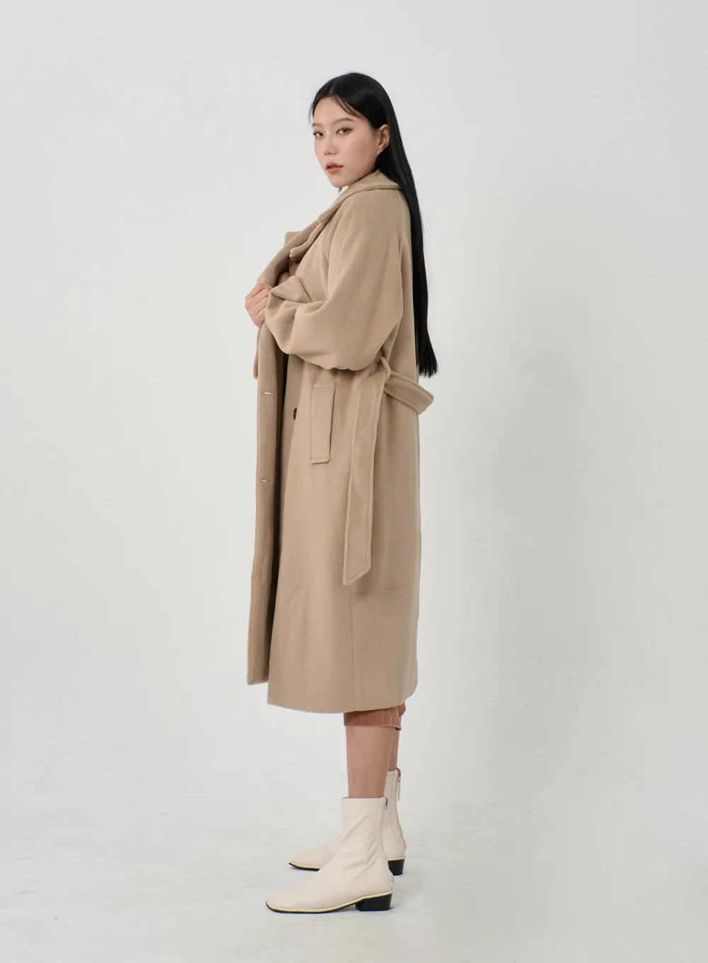 Waist Tie Oversized Button Coat ID23