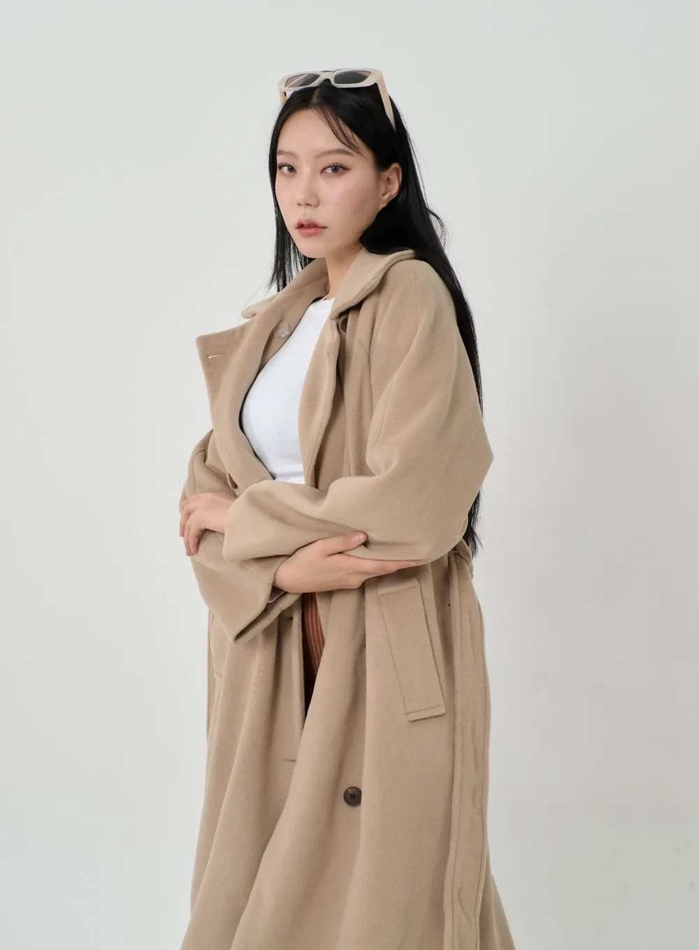 Waist Tie Oversized Button Coat ID23