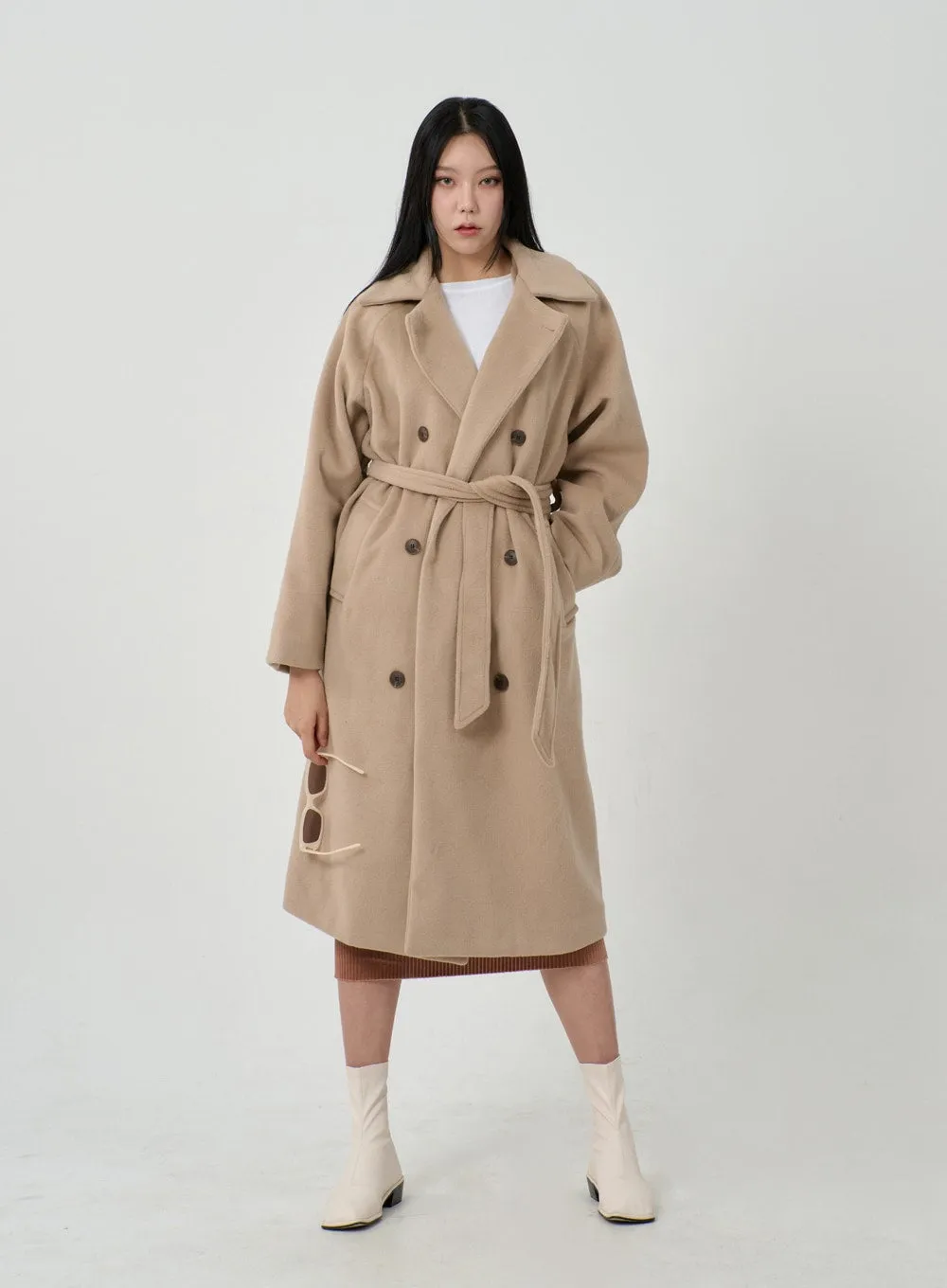 Waist Tie Oversized Button Coat ID23