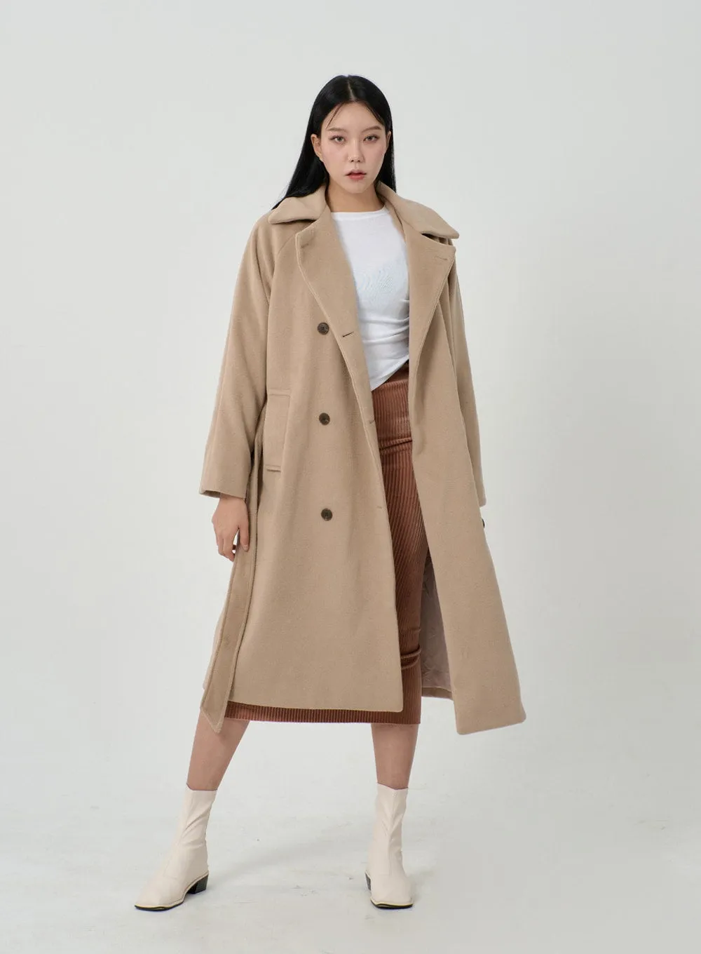 Waist Tie Oversized Button Coat ID23