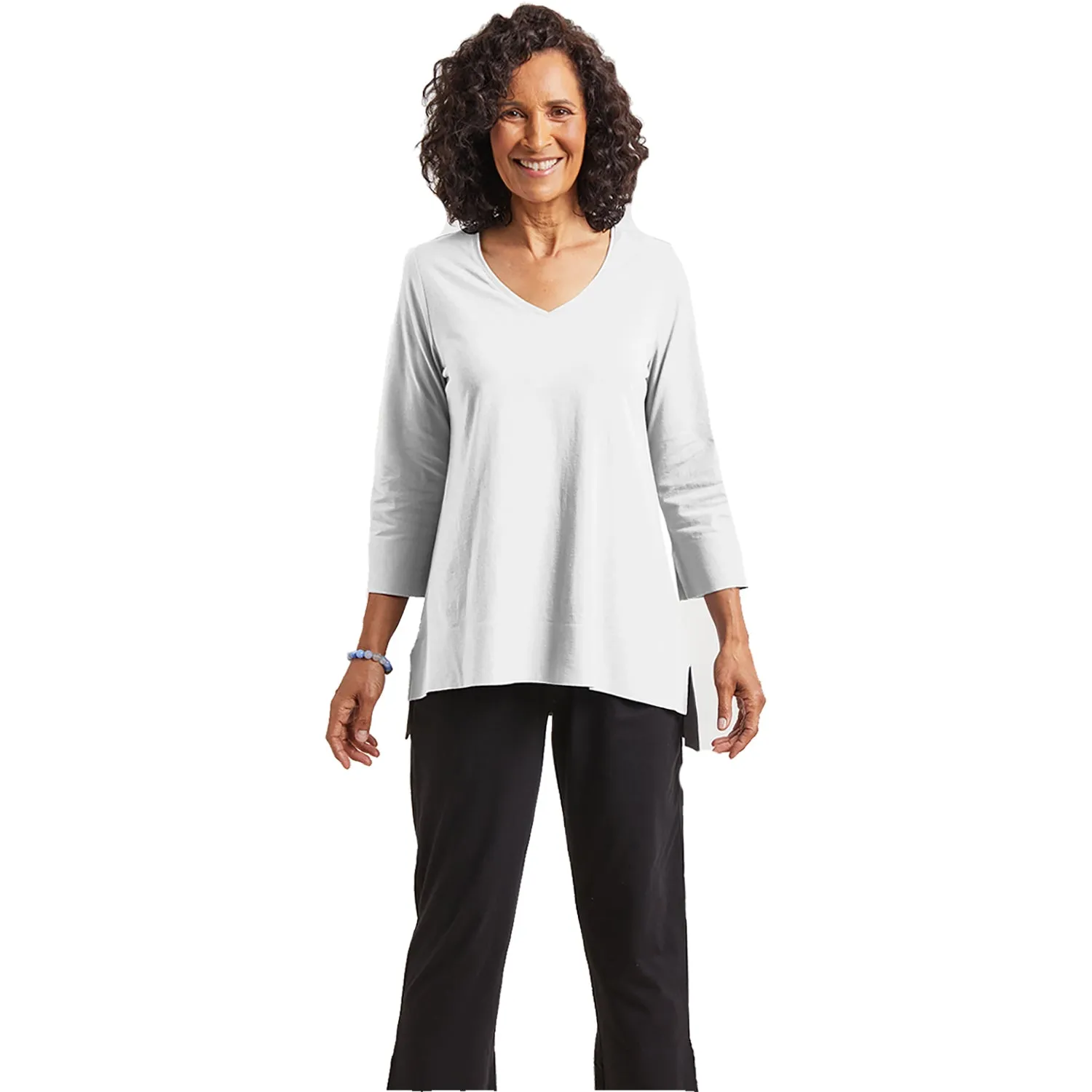 Women's Habitat 3/4 Sleeve Deep Hem Tunic White