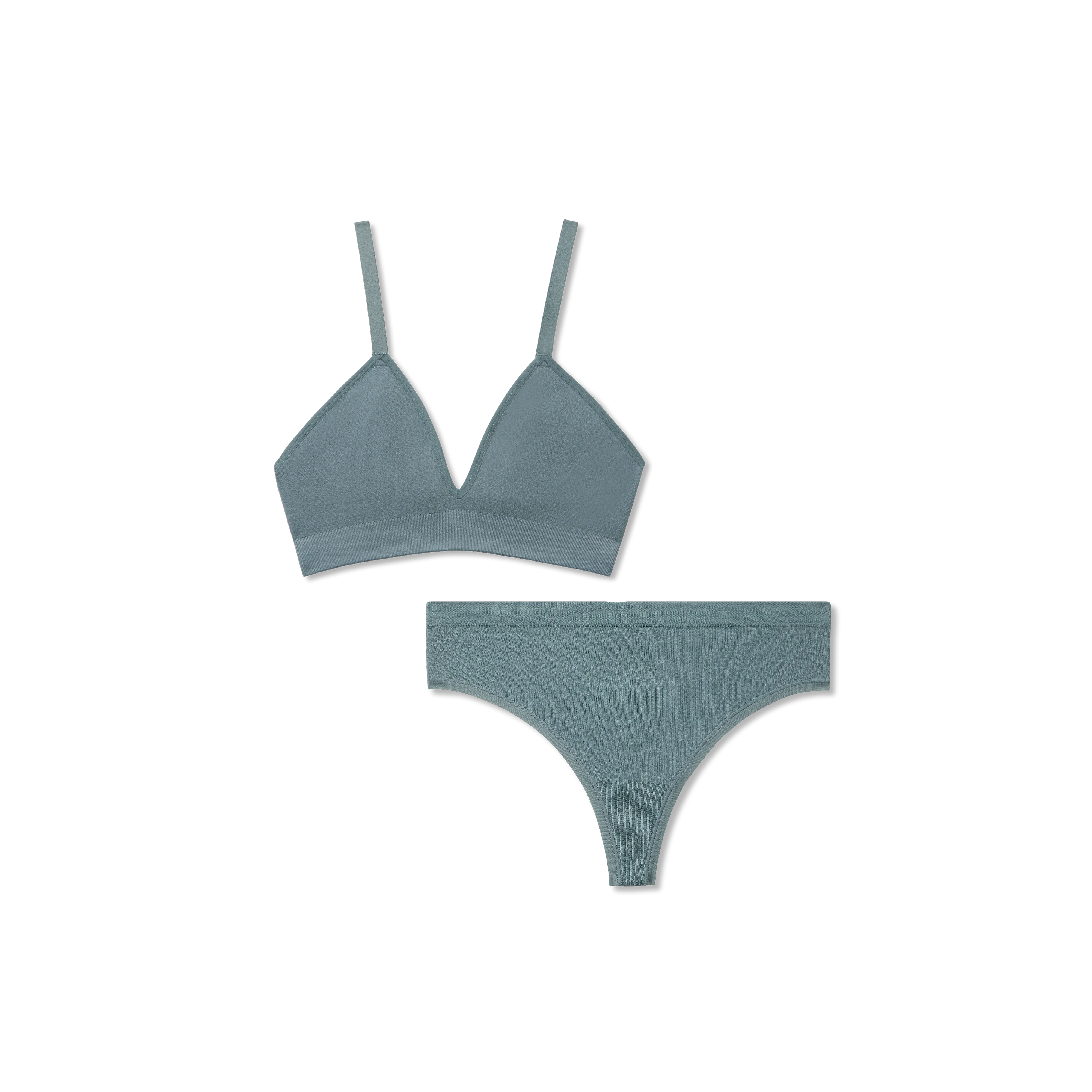 Women's Seamless Triangle Bralette   Thong