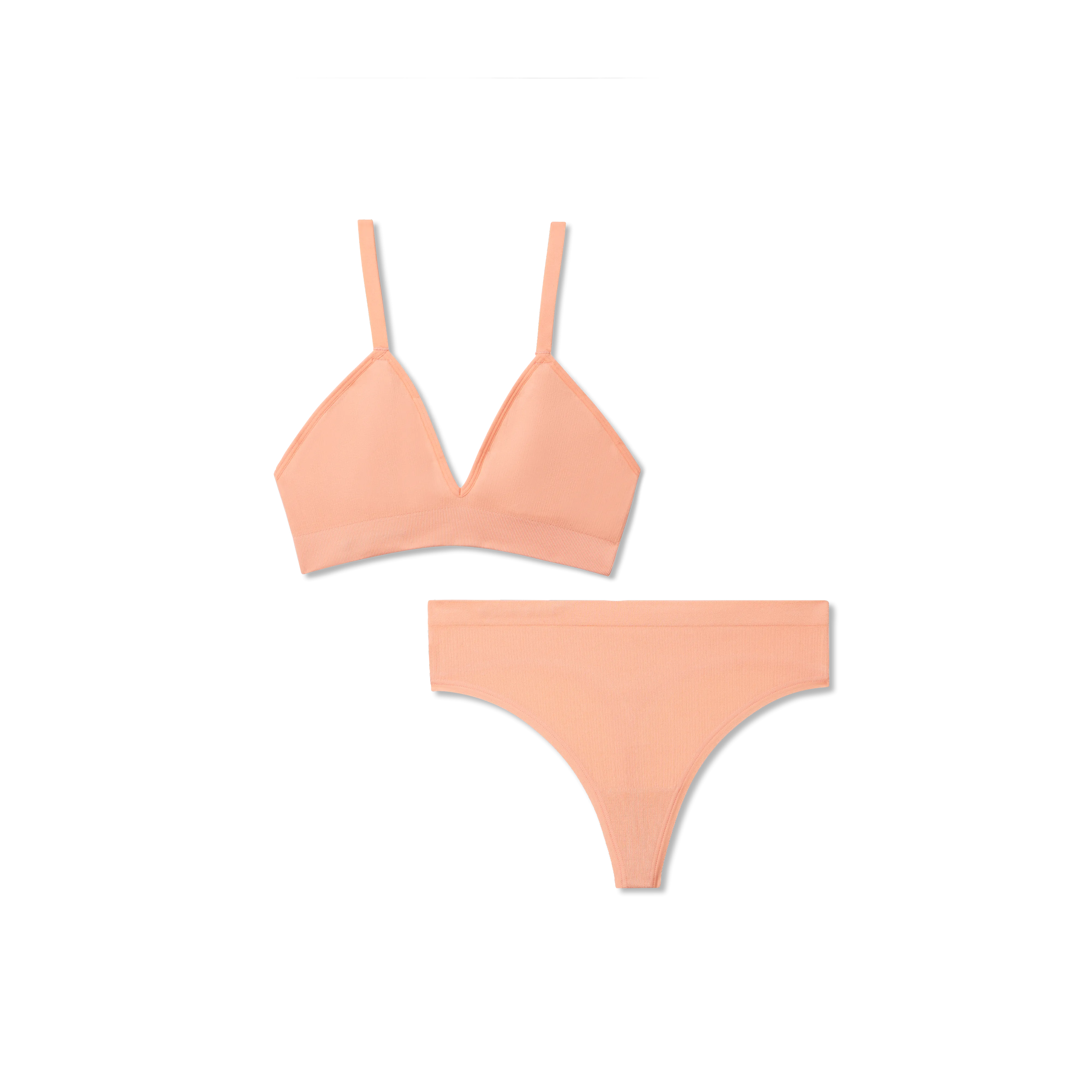 Women's Seamless Triangle Bralette   Thong