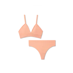 Women's Seamless Triangle Bralette   Thong