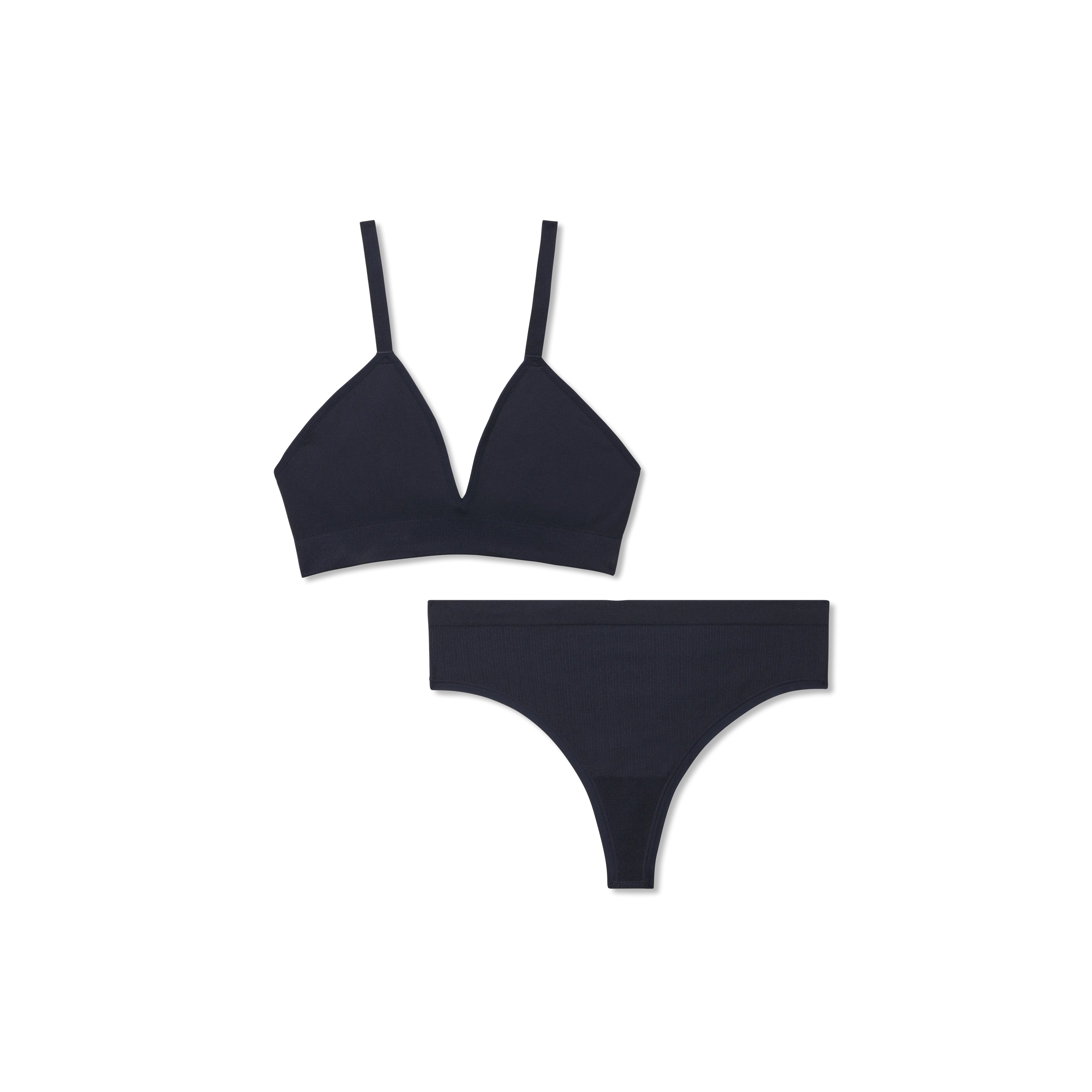 Women's Seamless Triangle Bralette   Thong