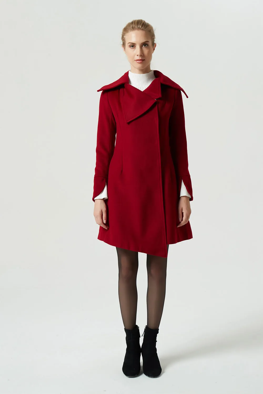 womens short red wool coat 1961