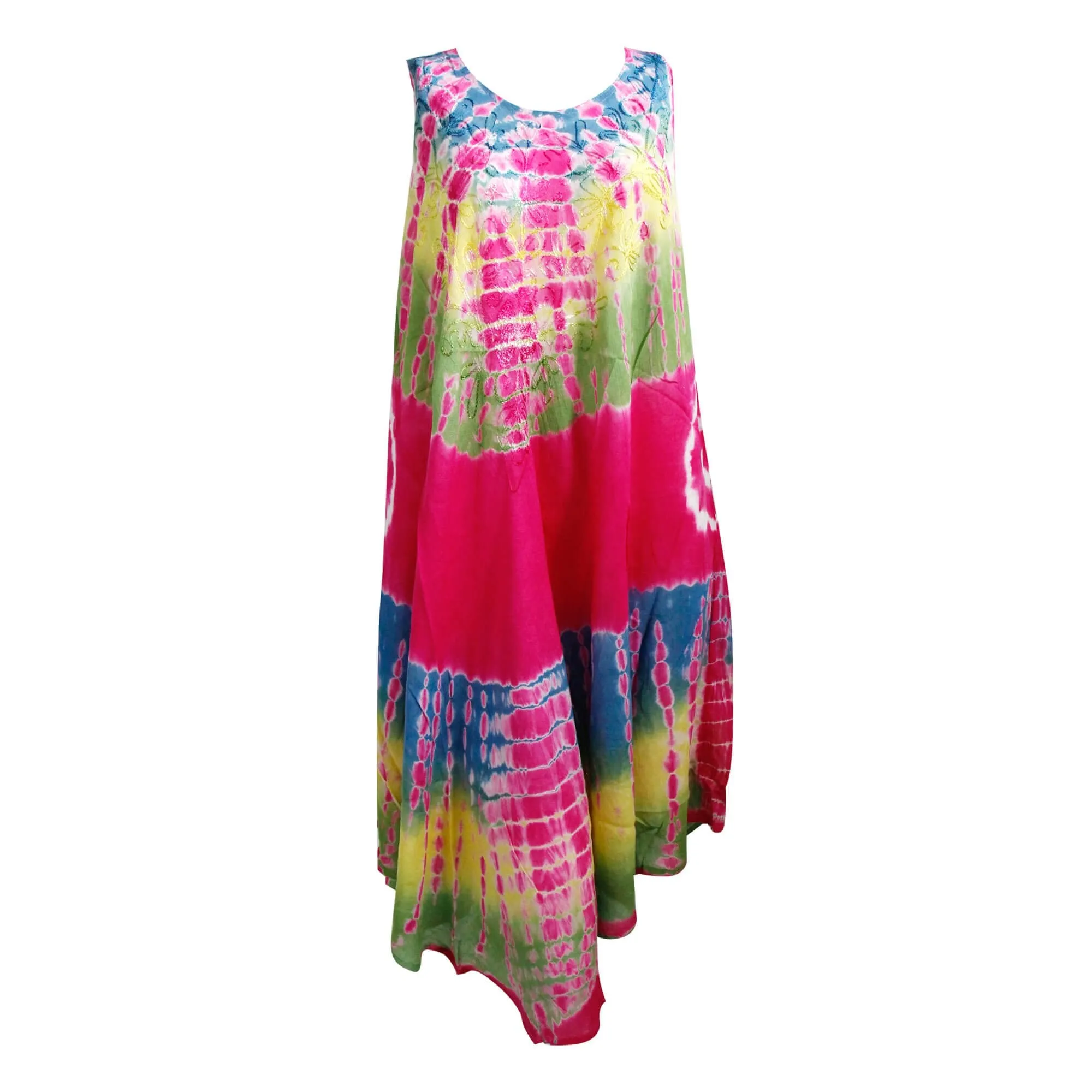 Womens Tie Dye Tunic Dress- Blue